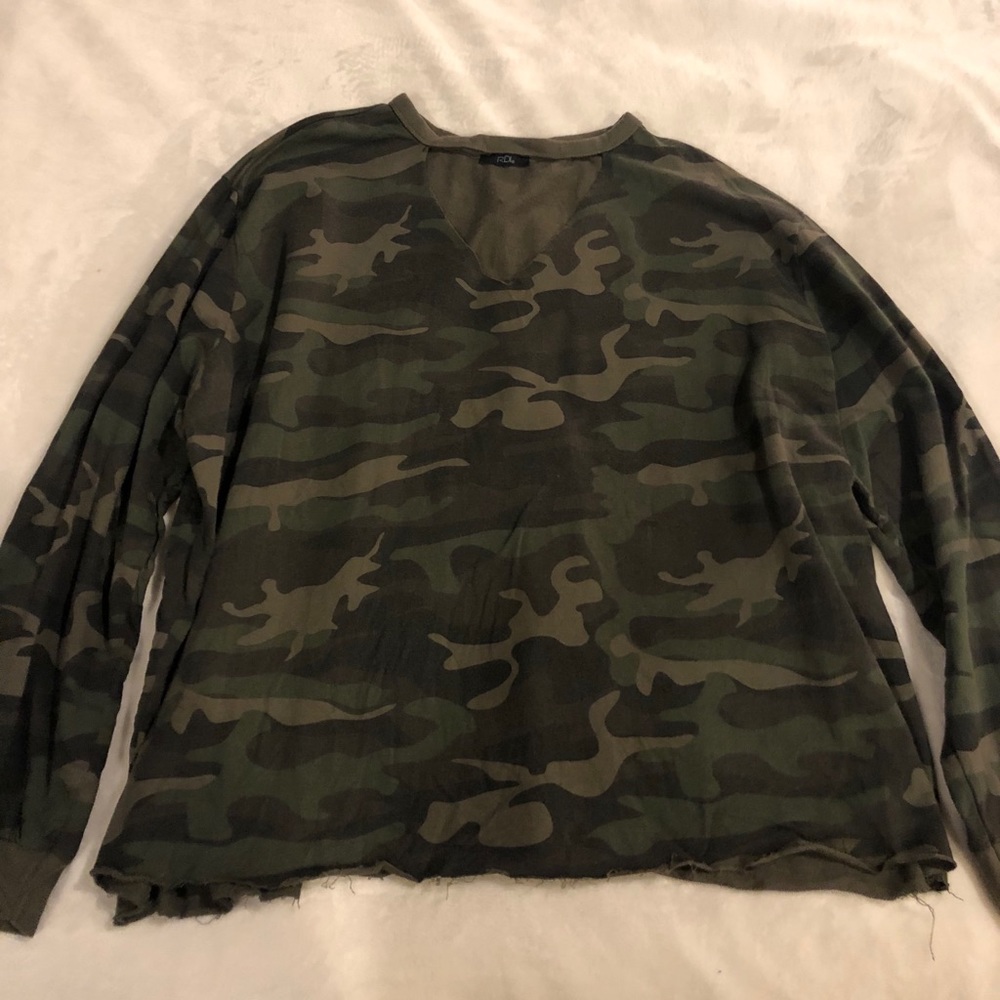 Camo Pullover Top